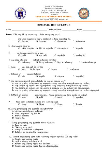 medical diagnosis in tagalog|DIAGNOSTICS (Tagalog).